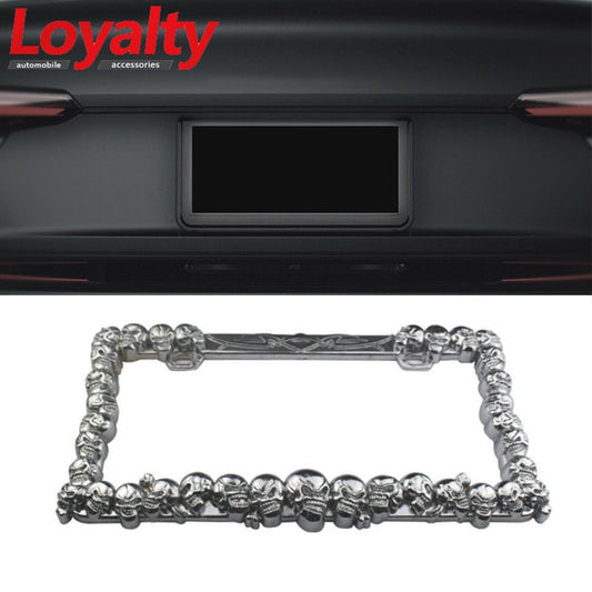 Loyalty JDM Front Rear Skull Look USA/Canada License Plate Frame Tag Cover Holder