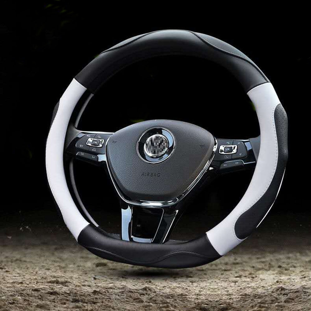 Flat Bottom D Shaped Car Steering Wheel Cover D Cut PU Leather