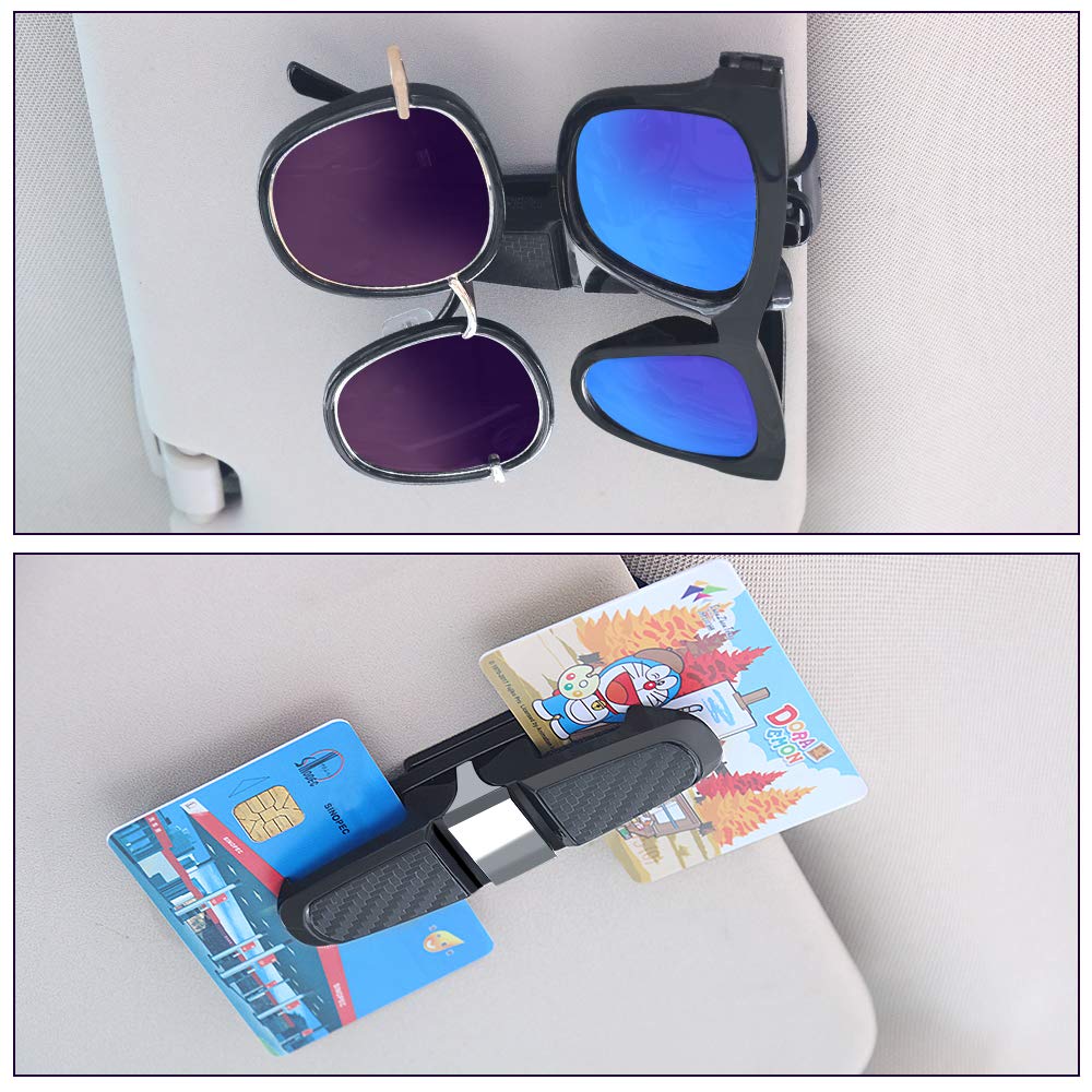 2PCS Car Sun Visor Sunglasses Holder Clip