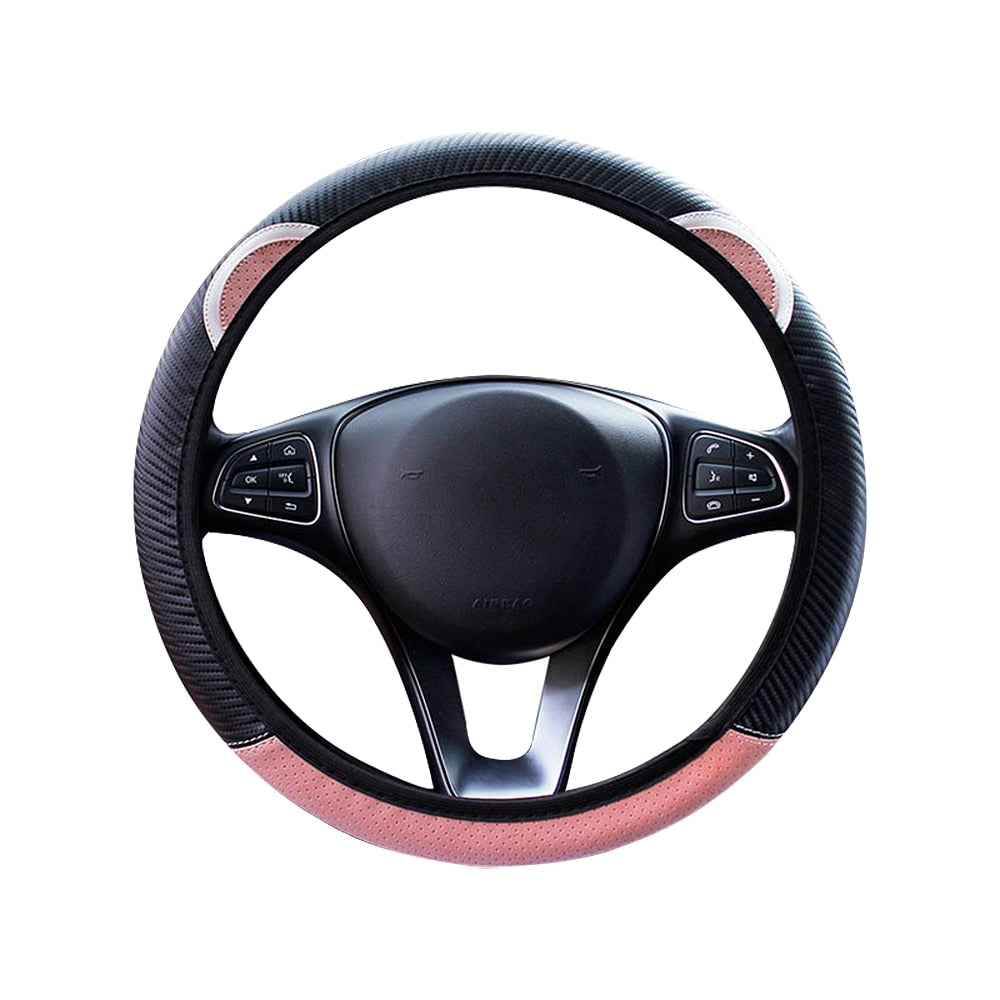 Pink Car Steering Wheel Cover Kawaii Ears Auto Interior