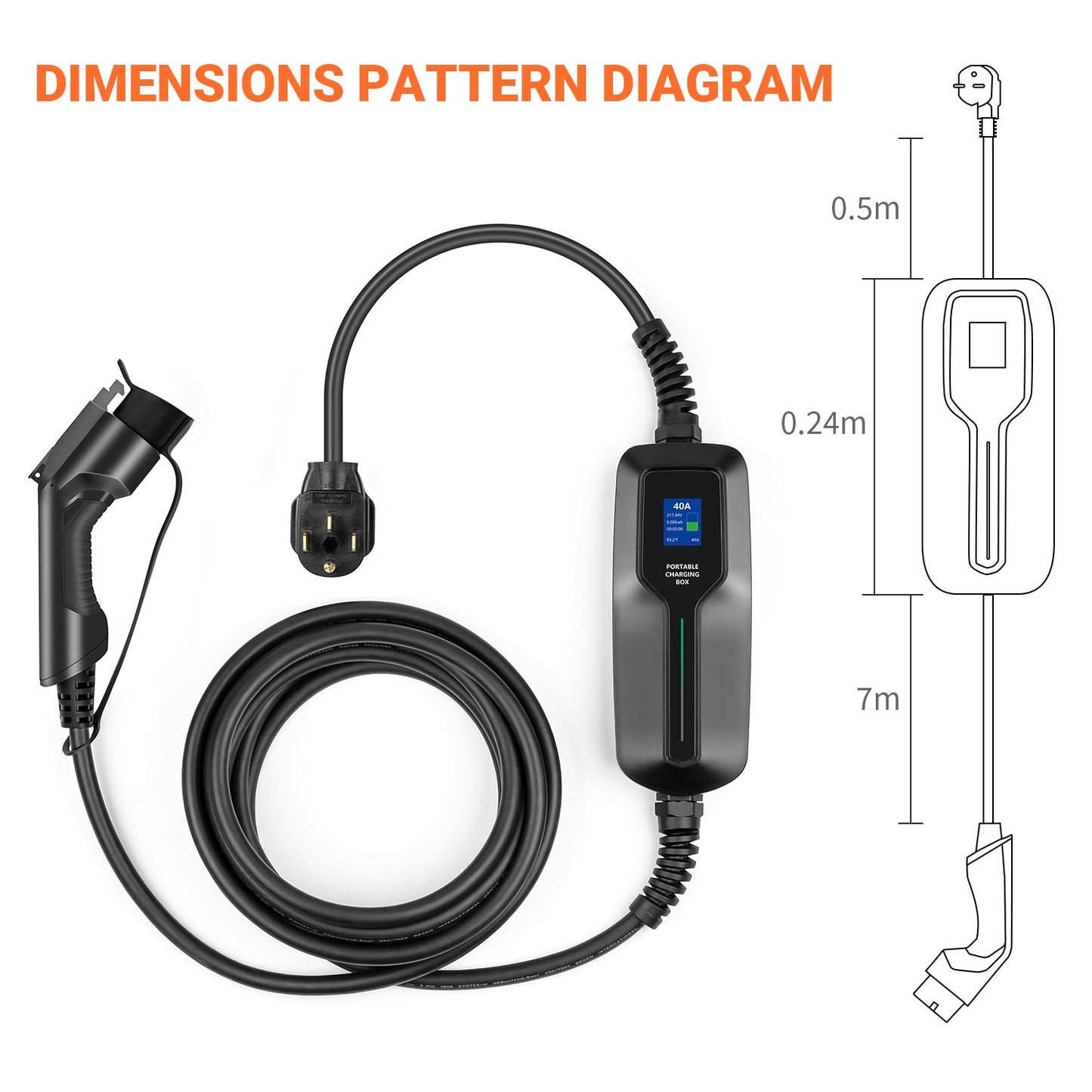 Electric Car Charger, Level 2 240V 40A 9kW, 32A 7kW & Fast Charging