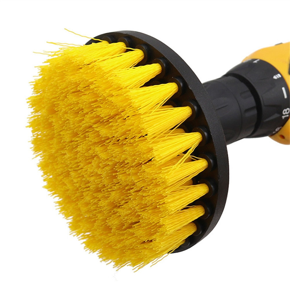 Round Plastic Scrubber Brushes Auto Tire Cleaning Tool Electric Drill Brush Kit