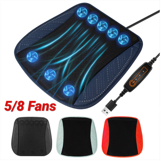 USB Fan Ice Silk Ventilated Seat Cushion Cooling Air Seat Cover