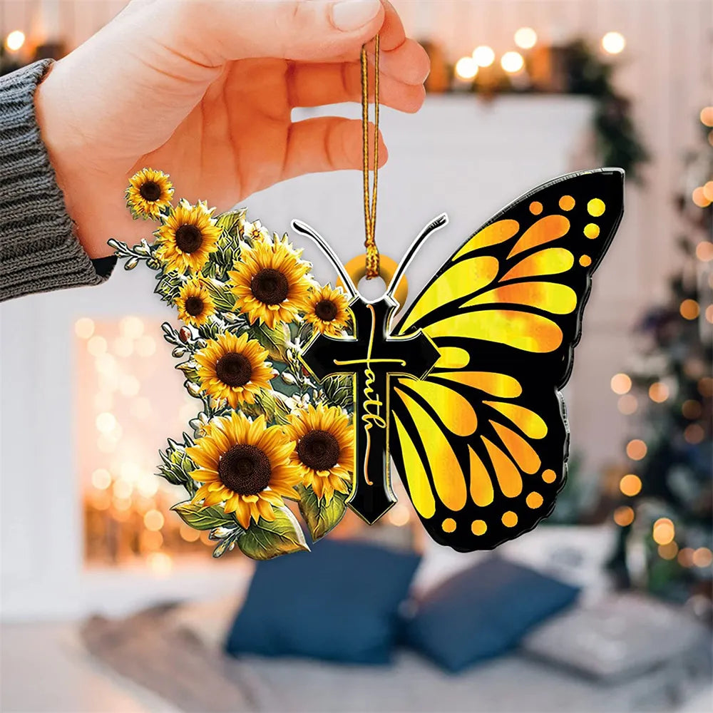 Butterfly Car Pendant Auto Rearview Mirror Butterfly Hanging Ornaments
