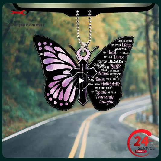 Butterfly Car Pendant Auto Rearview Mirror Butterfly Hanging Ornaments