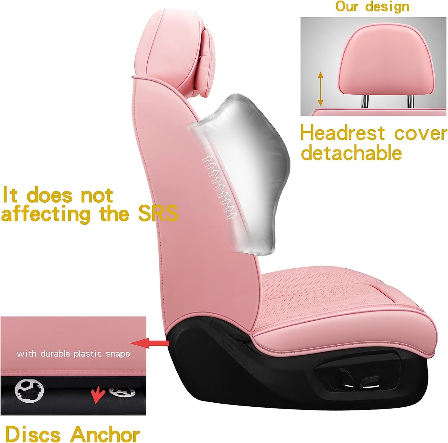5 Seat Full Set Coverage Faux Leather Car Seat Covers